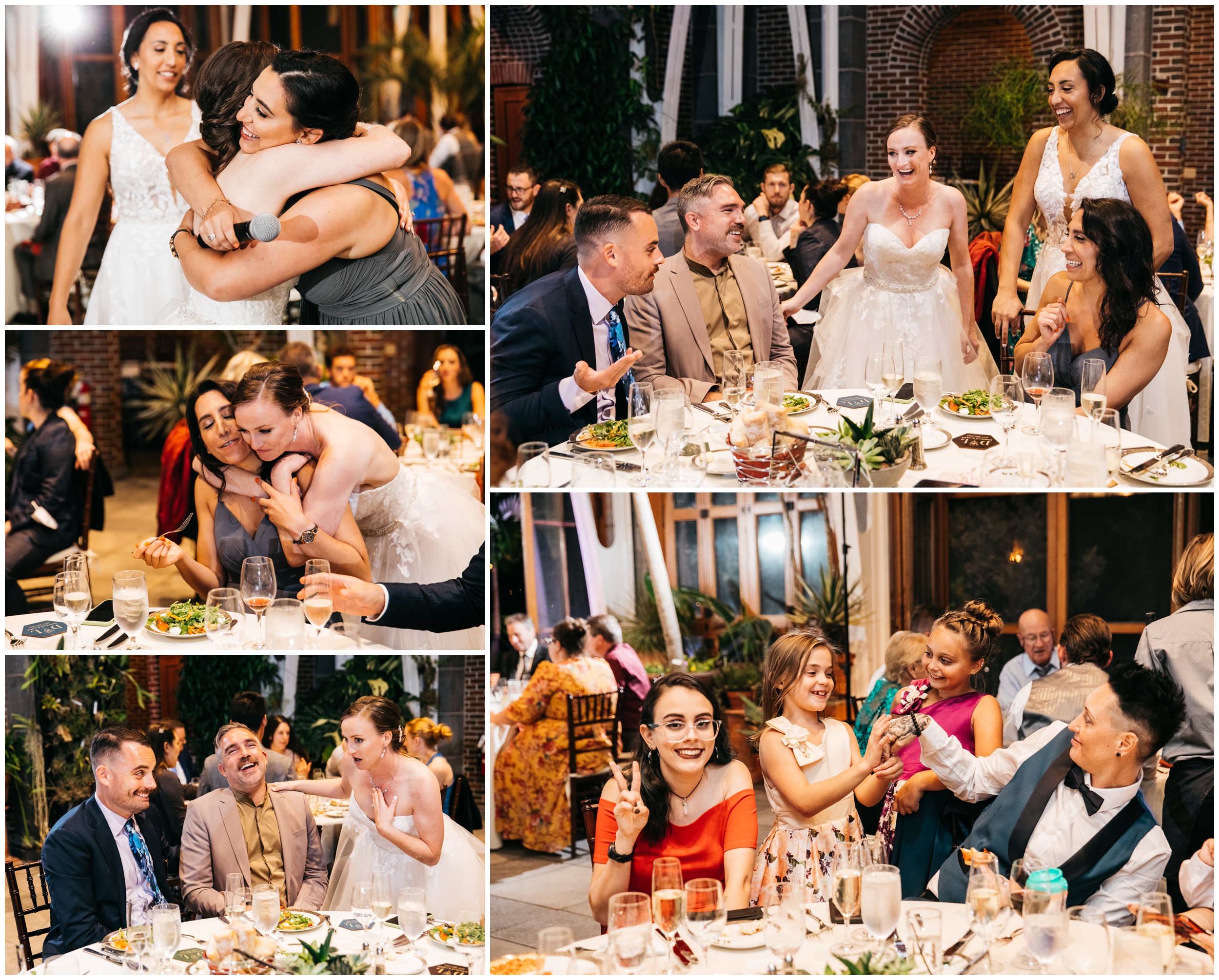 Wedding reception at New England Botanic Garden at Tower Hill conservatory in Massachusetts